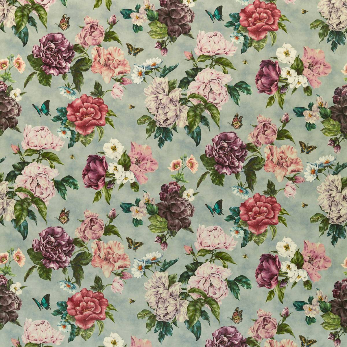 Summer Peony Vineyard/Rose Fabric by Sanderson