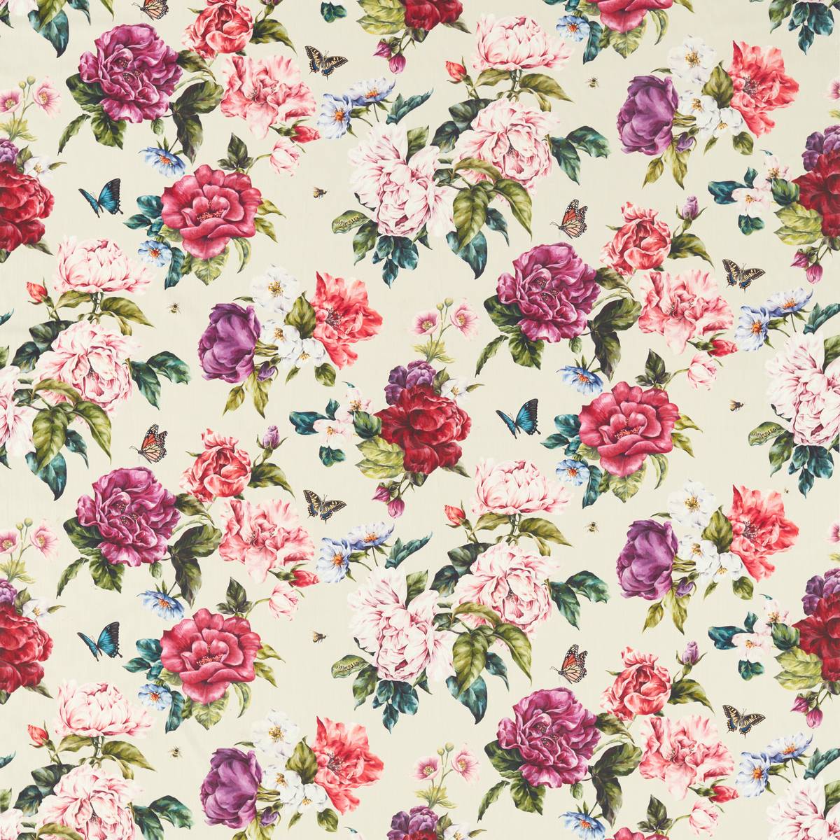 Summer Peony Fuchshia/Rose Fabric by Sanderson