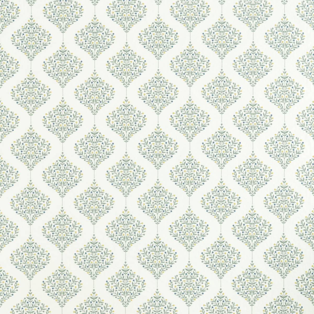 Orchard Tree Gardenia Green Fabric by Sanderson