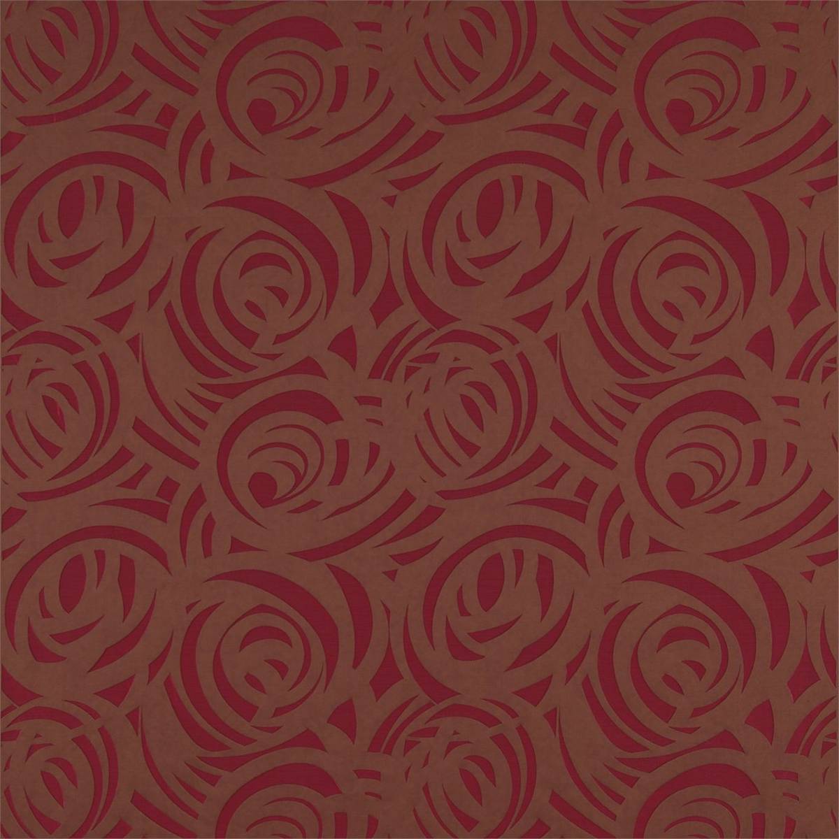 Vortex Chocolate and Burgundy Fabric by Harlequin