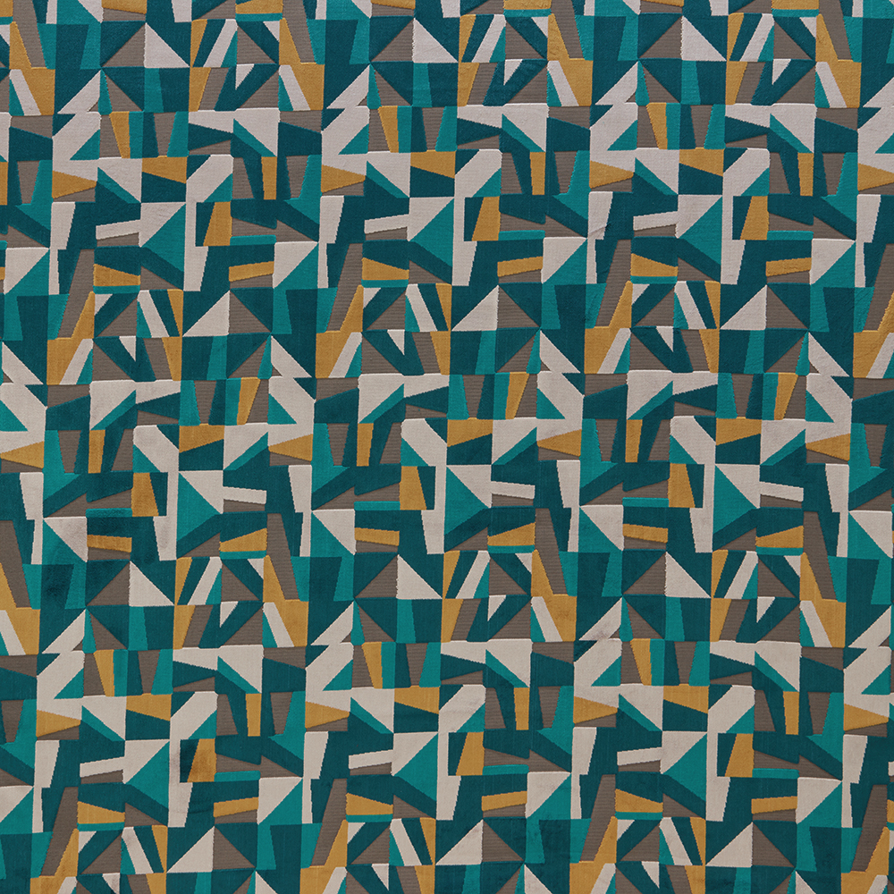 Puzzle Sea Green Fabric by iLiv