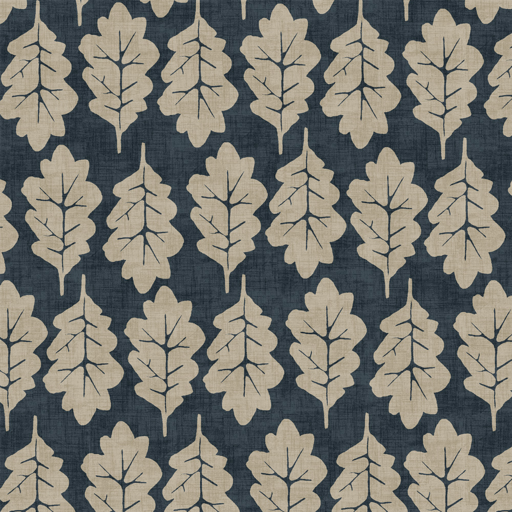 Oak Leaf Midnight Fabric by iLiv