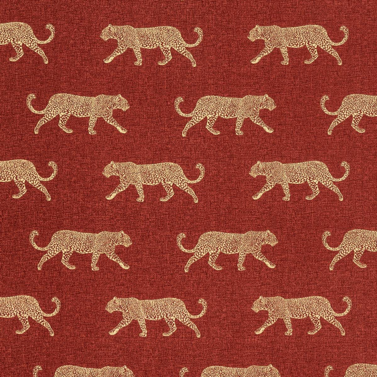 Leopard Panama Burnt Orange Fabric by Fryetts