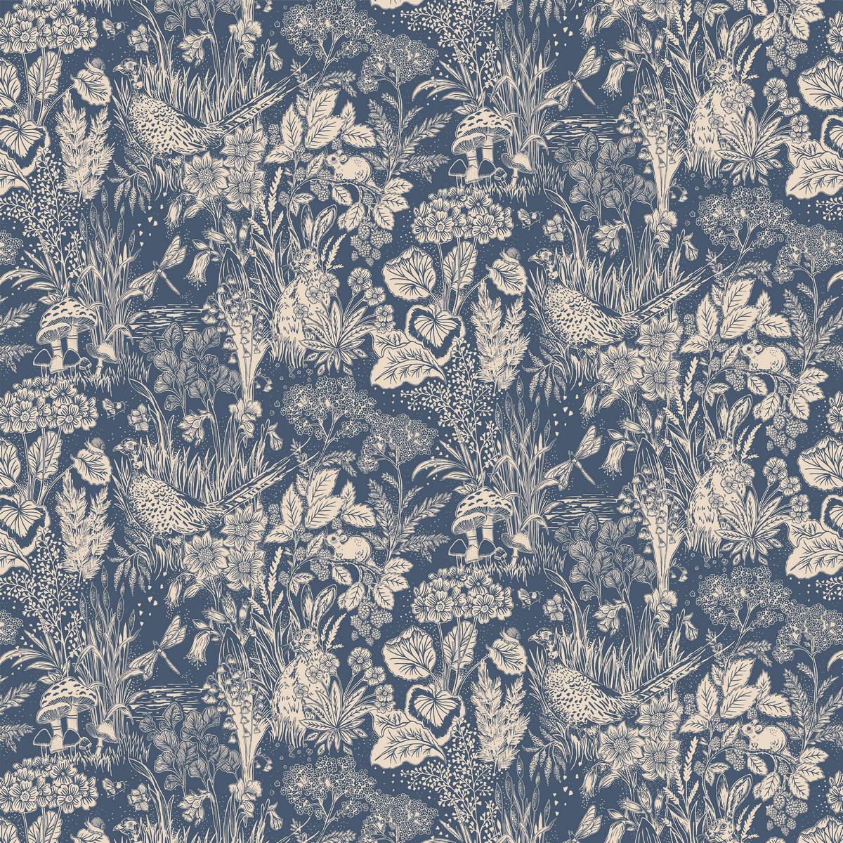 The Willows Indigo Fabric by Blendworth