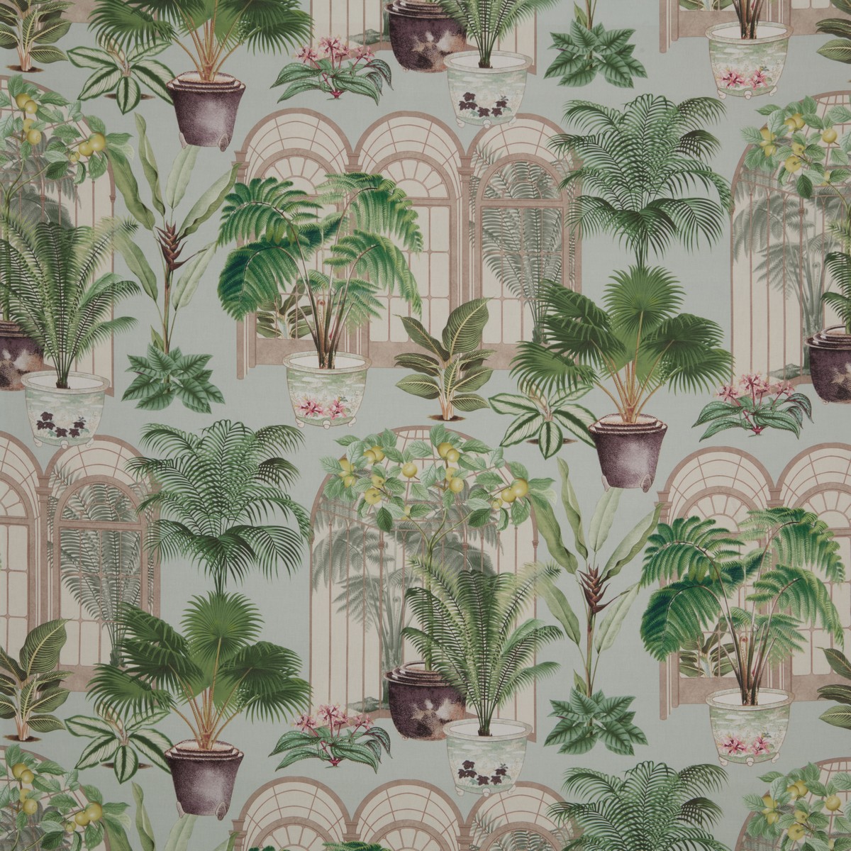 Victorian Glasshouse Mist Fabric by iLiv