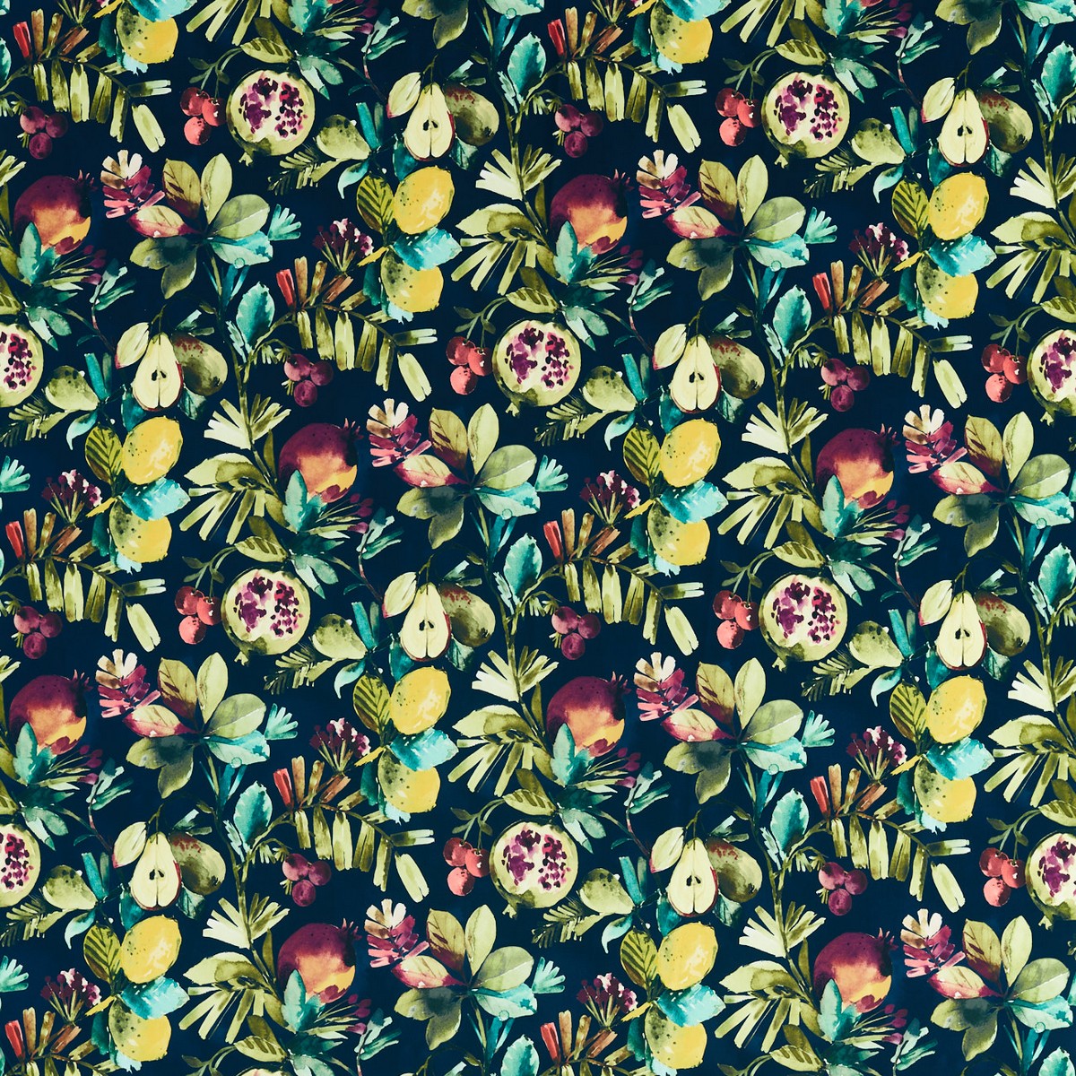 Fruta Midnight Velvet Fabric by Studio G