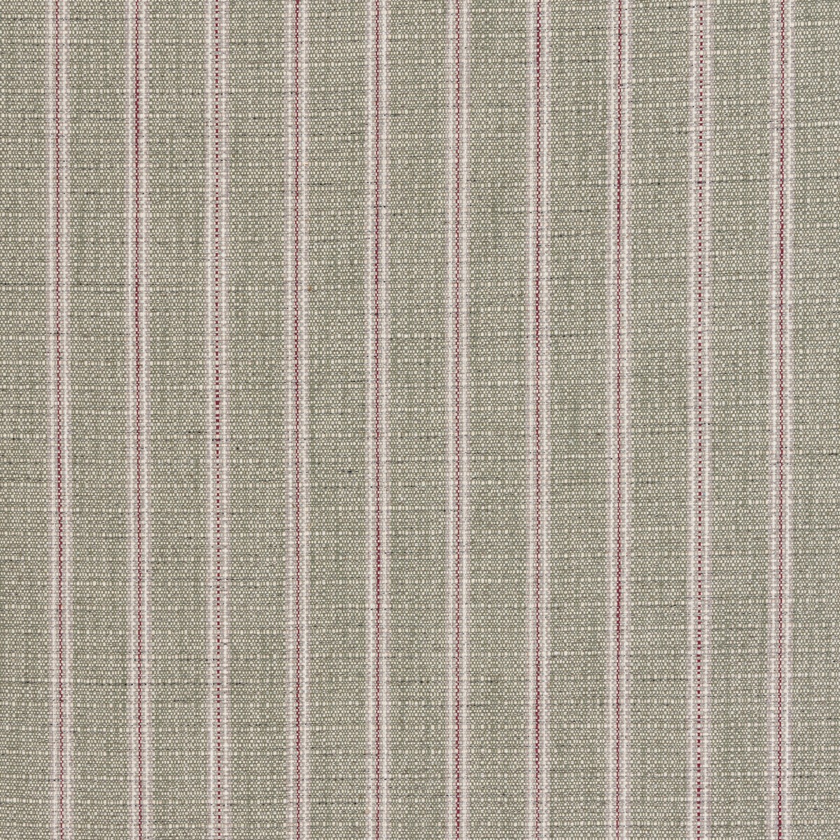 Bloodstone Stripe Moss/garnet Fabric by Ian Mankin