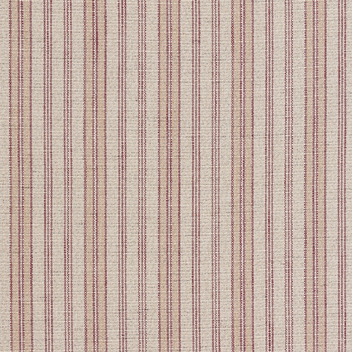 Sandstone Stripe Garnet/alabaster Fabric by Ian Mankin