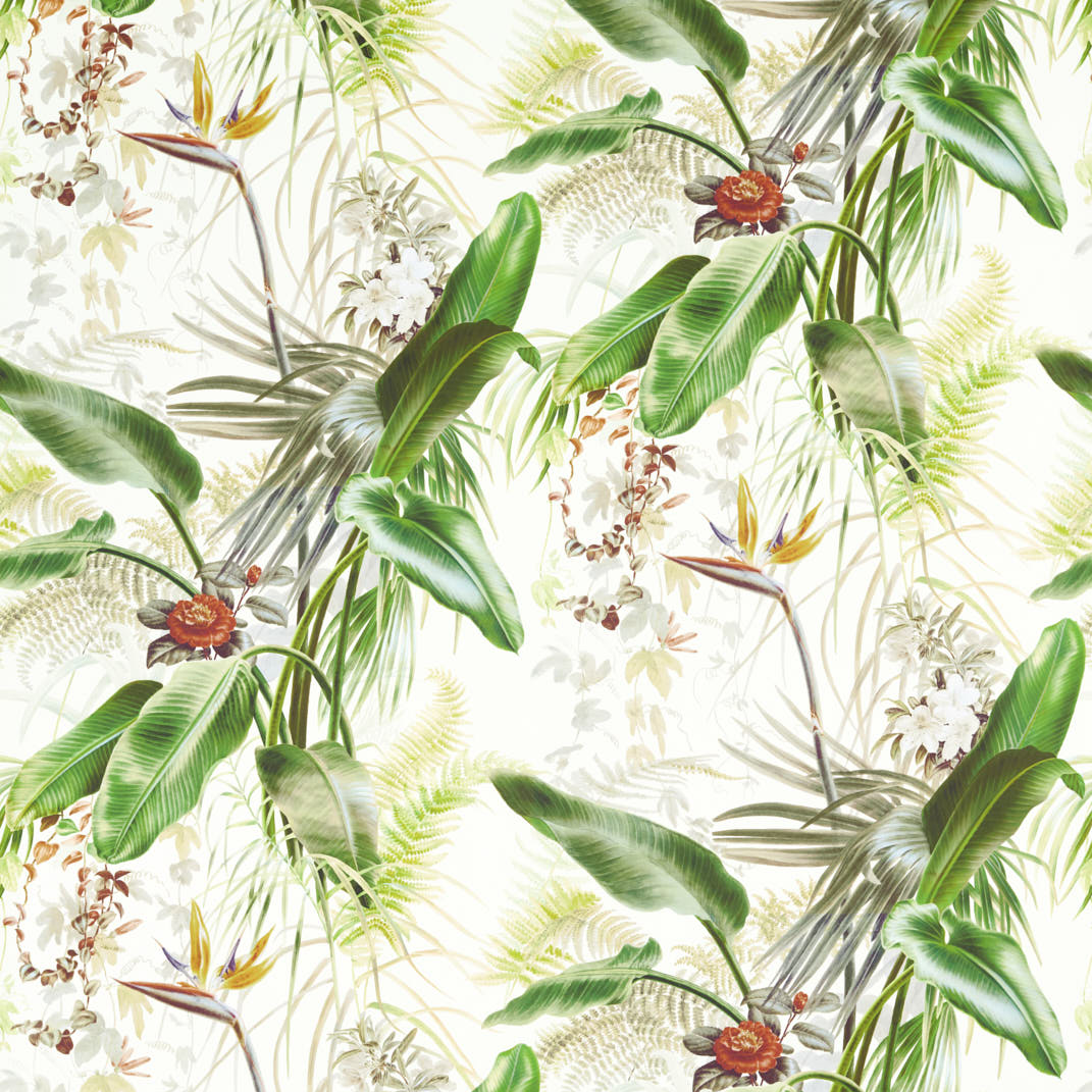 Paradise Row Evergreen Fabric by Zoffany