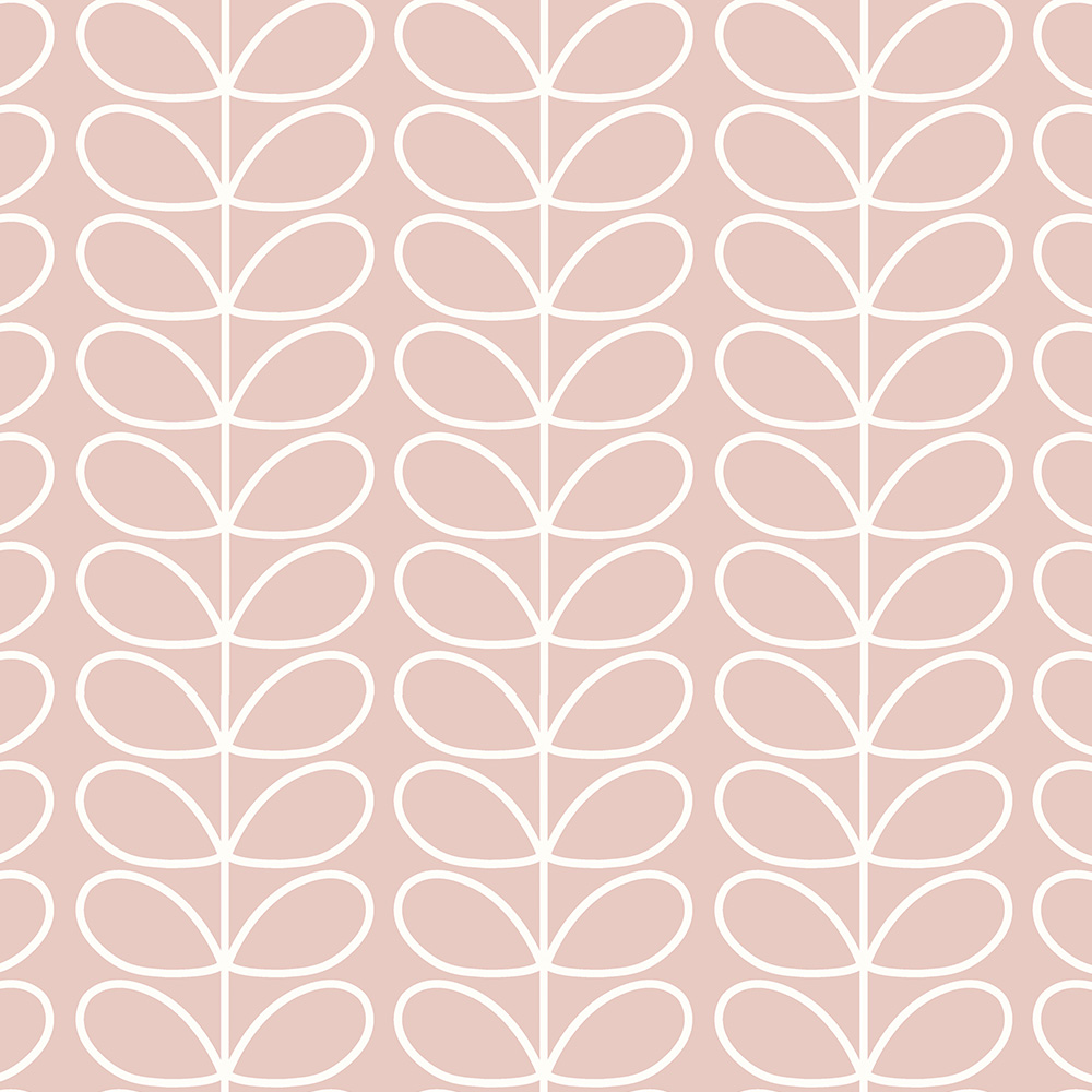 Linear Stem Pink Fabric by Orla Kiely