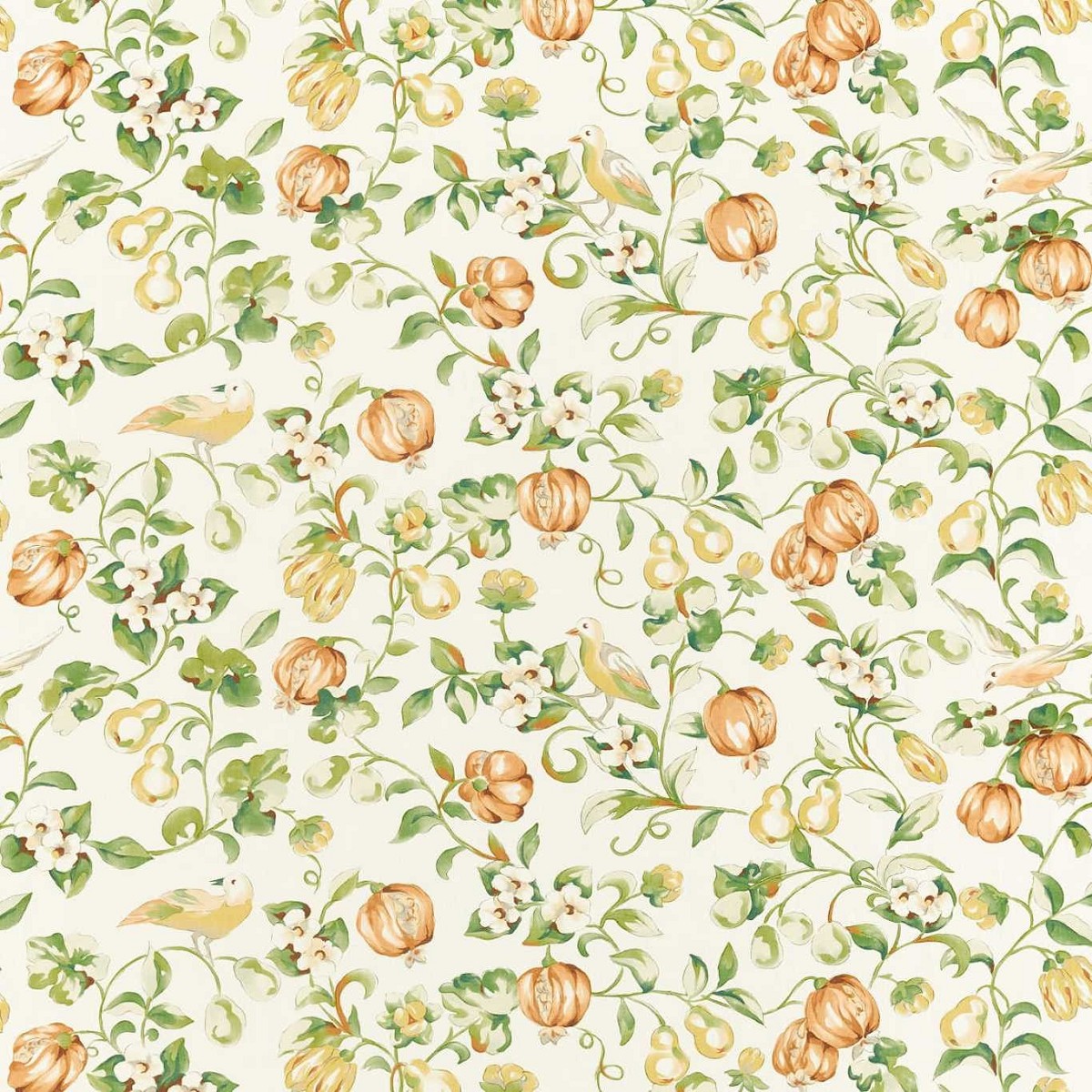 Pear & Pomegranate Teal/ Papaya Fabric by Sanderson