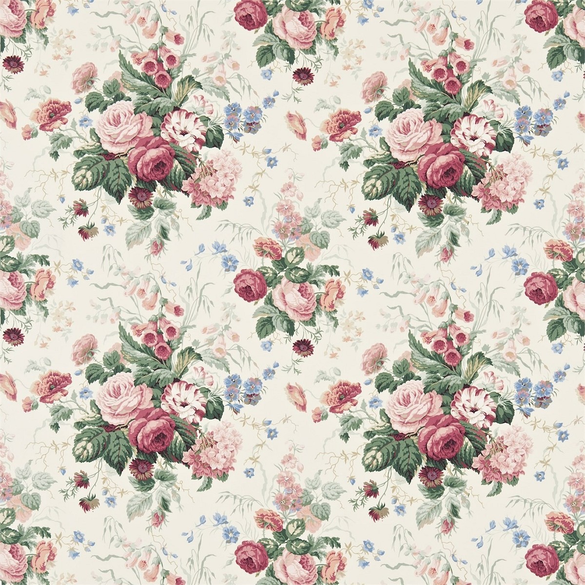 Stapleton Park Pink/Green Fabric by Sanderson