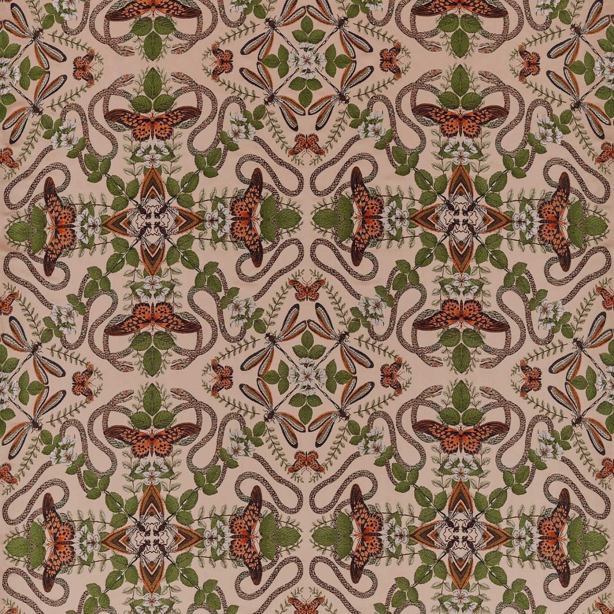 Emerald Forest Blush Jacquard Fabric by Clarke & Clarke