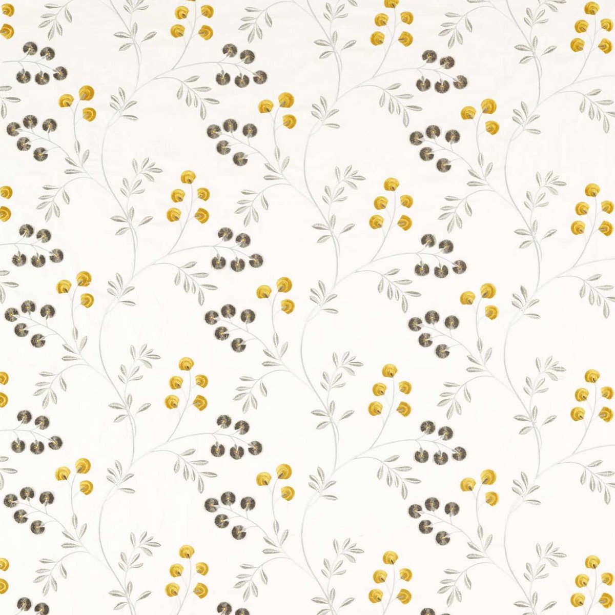 Rochelle Pewter/Chartreuse Fabric by Clarke & Clarke