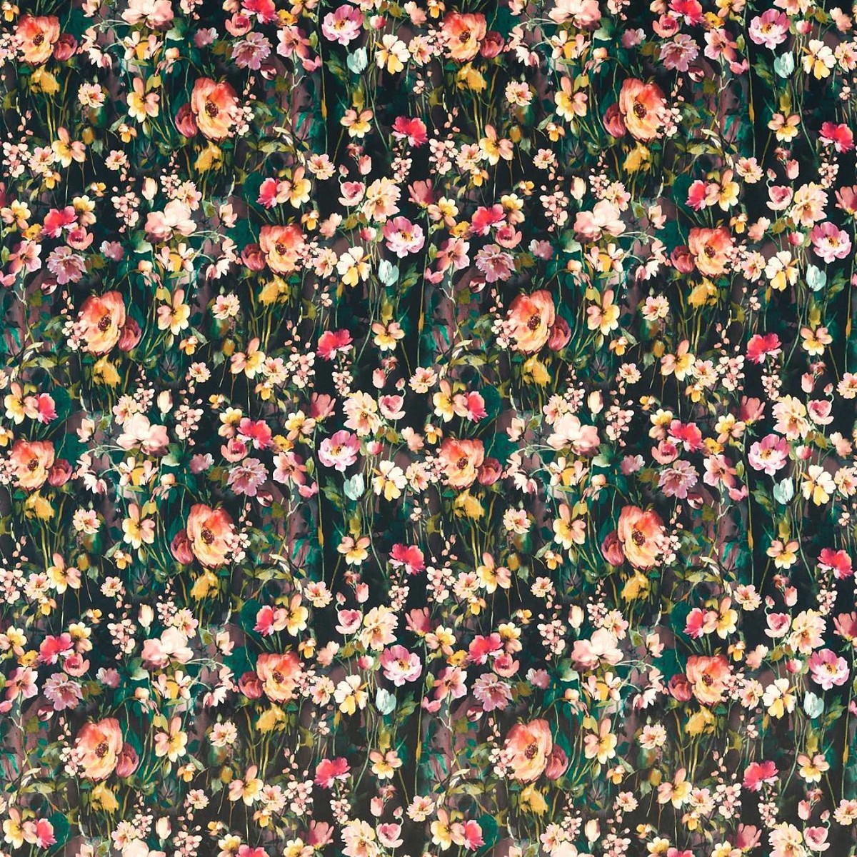 Wild Meadow Noir Velvet Fabric by Studio G