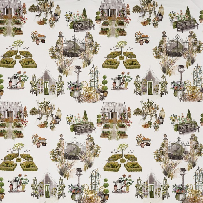 Potting Shed Daffodil Fabric by Prestigious Textiles