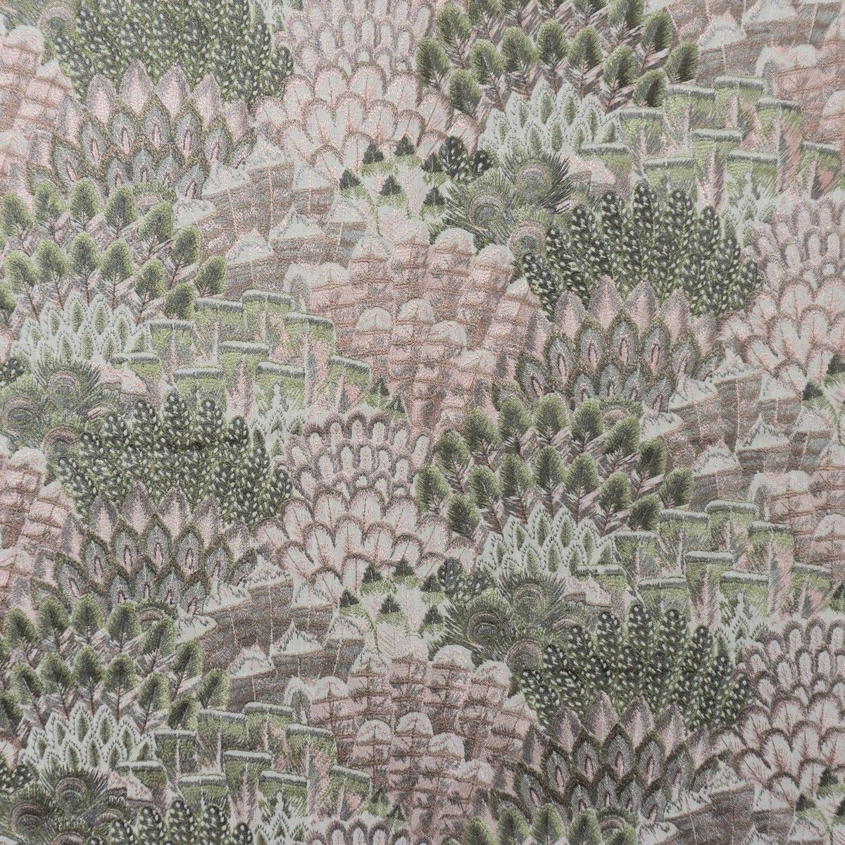 Plume Embroidery Blush Fabric by Blendworth