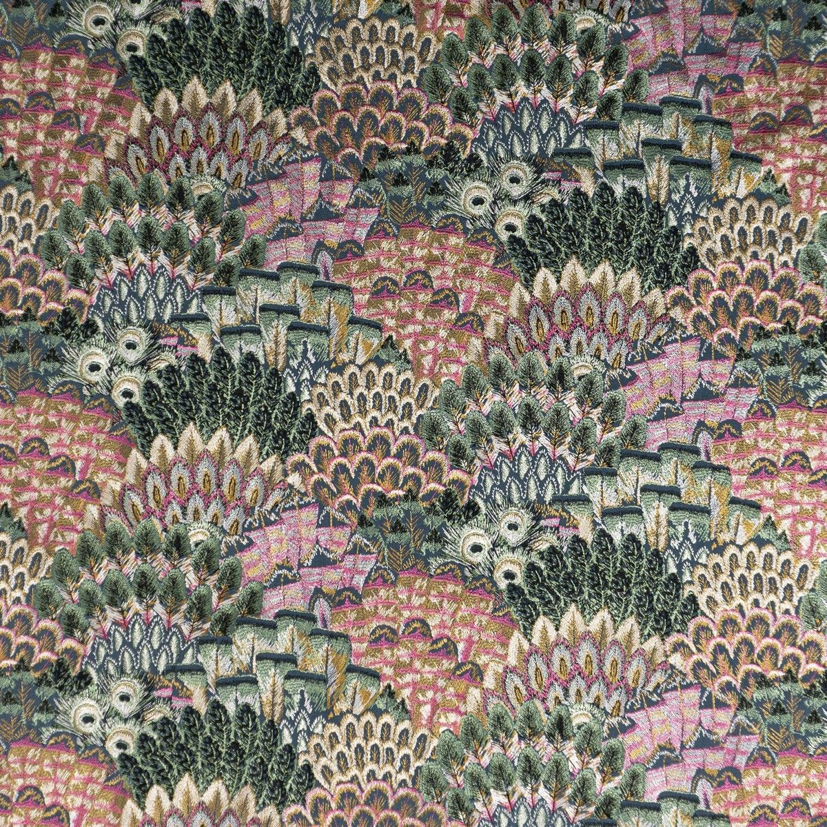 Plume Embroidery Jungle Fabric by Blendworth