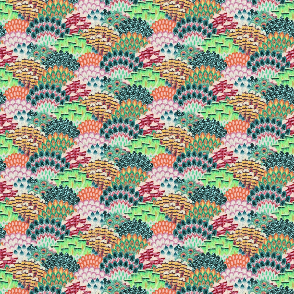 Plume Peacock Fabric by Blendworth