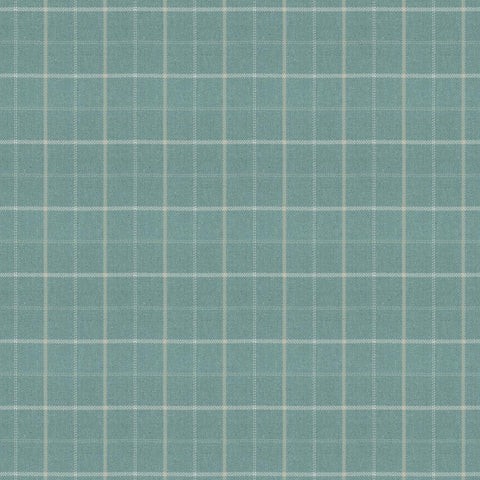 Isla Check Duck Egg Fabric by Porter & Stone