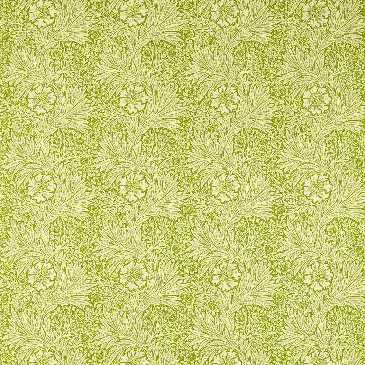 Marigold Cream/Sap Green Fabric by William Morris & Co.