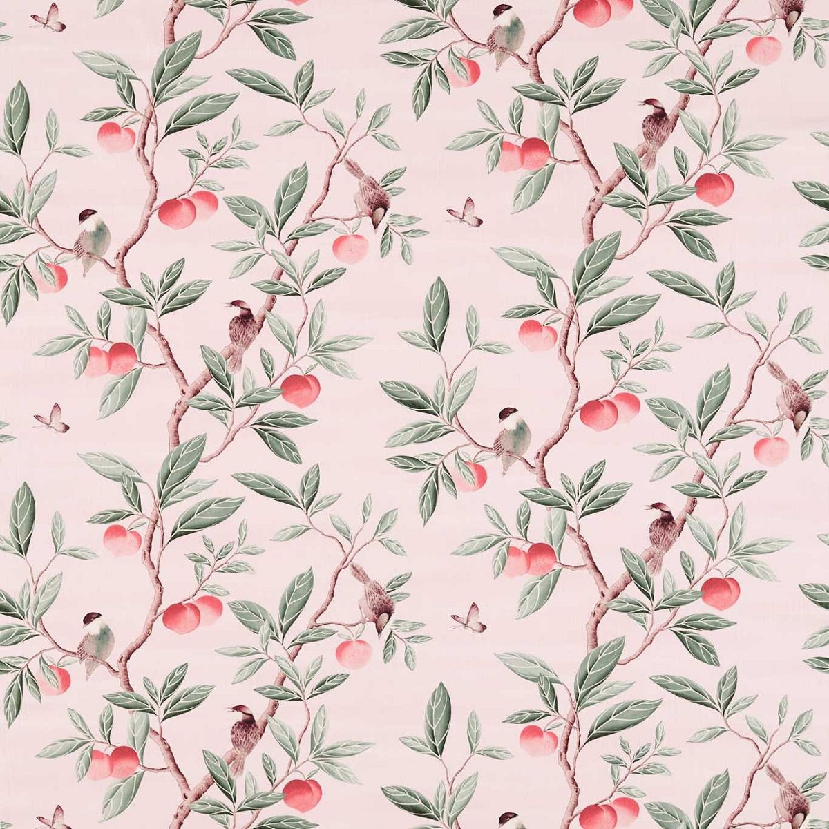 Ella Powder/ Sage / Peach Fabric by Harlequin