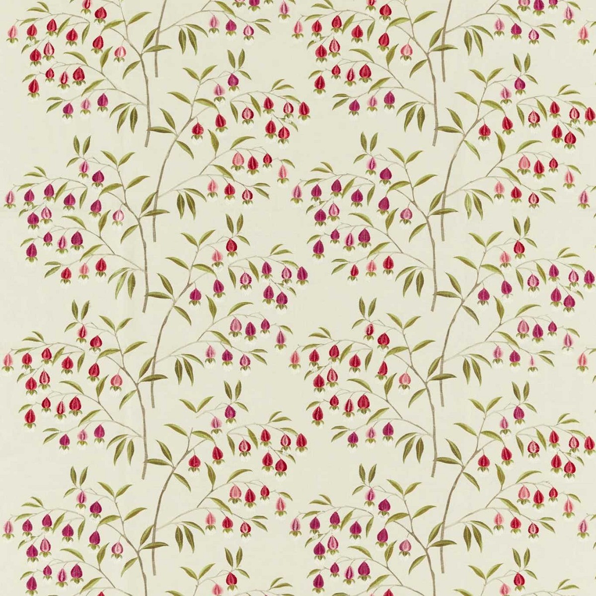 Chinese Lantern Wild Plum Fabric by Sanderson