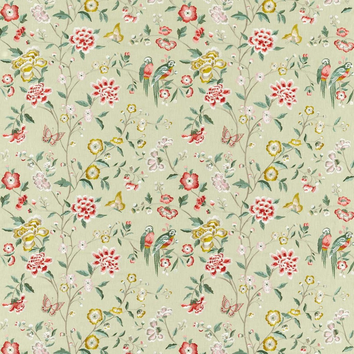 Chinoiserie Hall Bamboo & Rose by Sanderson - Fabric - DWAT237275 ...