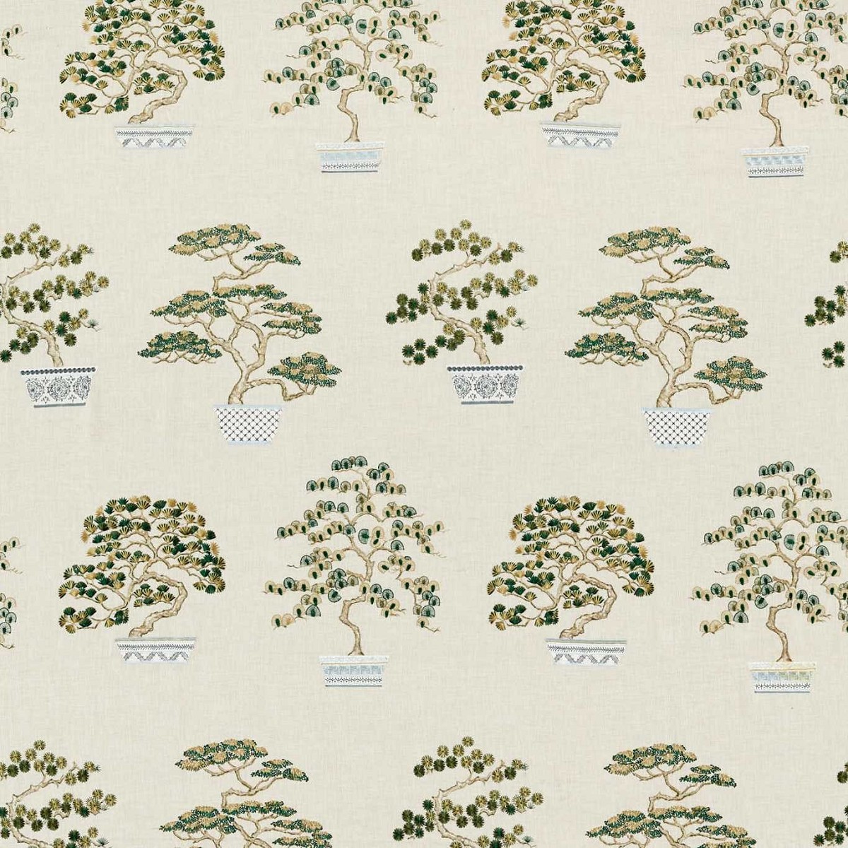 Penjing Scallion Green Fabric by Sanderson