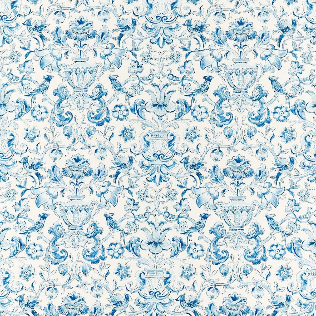 Pompadour Print Indigo Fabric by Zoffany