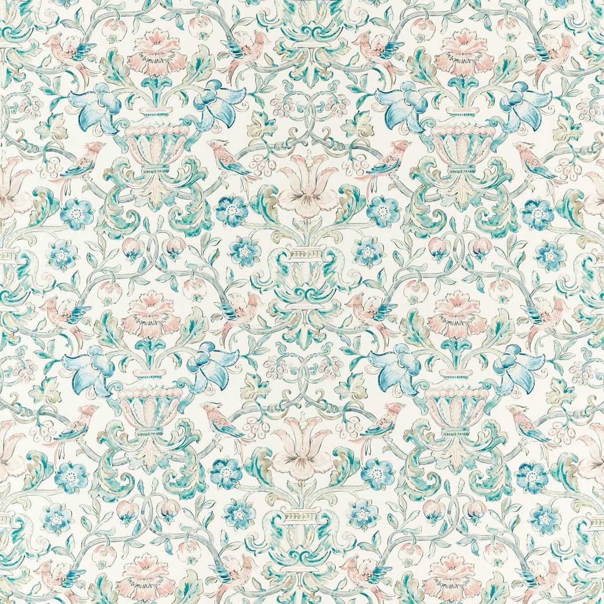 Pompadour Print Mineral Fabric by Zoffany