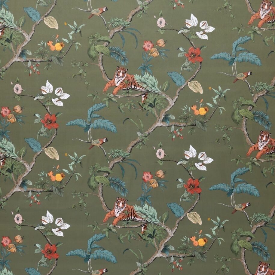 Bengal Olive Fabric by Ashley Wilde