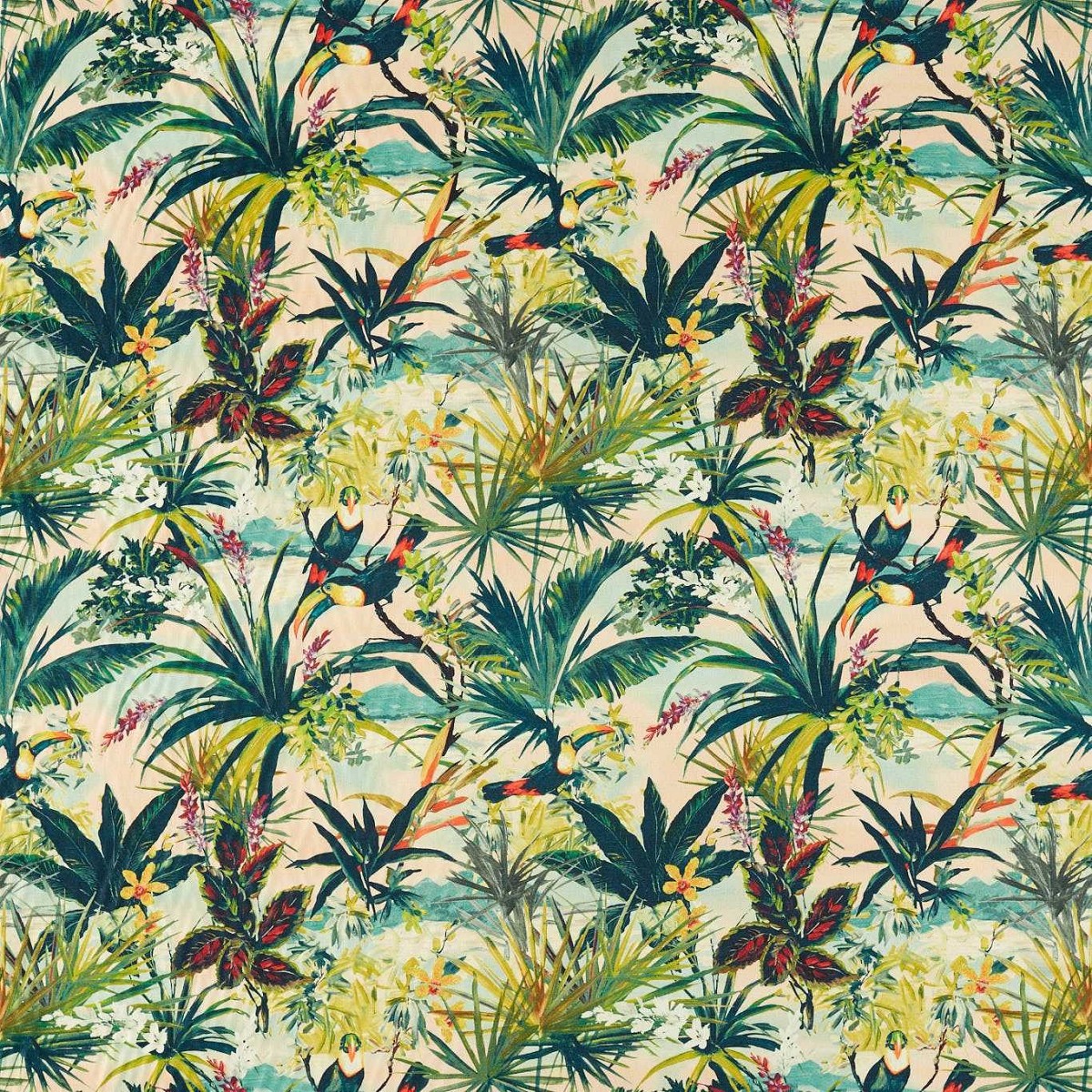 Toucan Blush Fabric by Clarke & Clarke