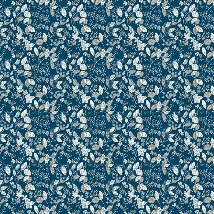 Little Robin Navy Fabric by Prestigious Textiles