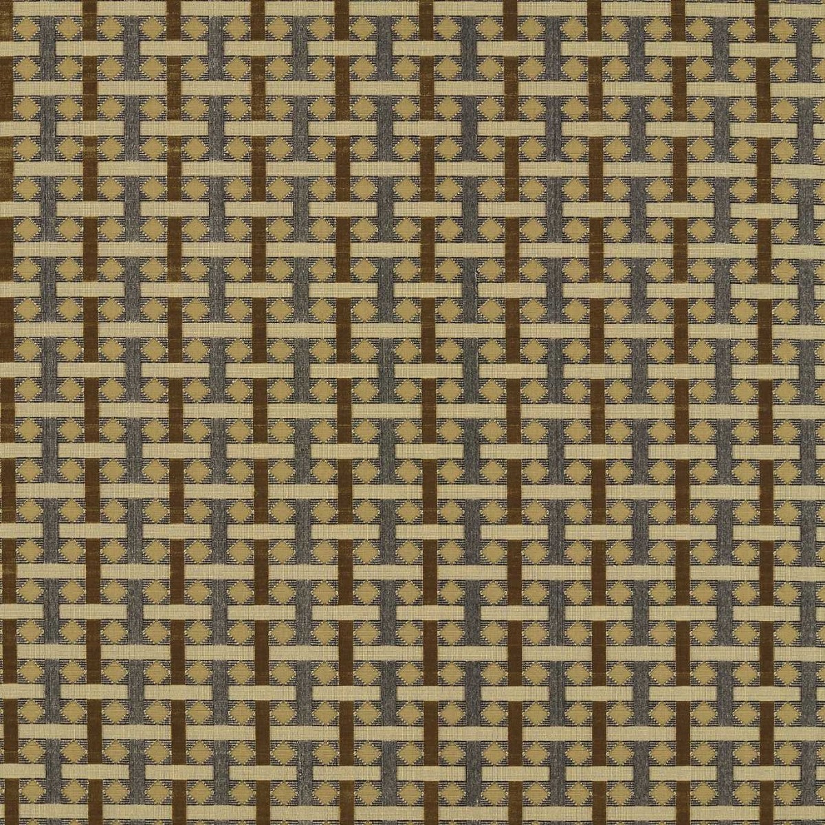 Diamond Check Old Gold Fabric by Zoffany