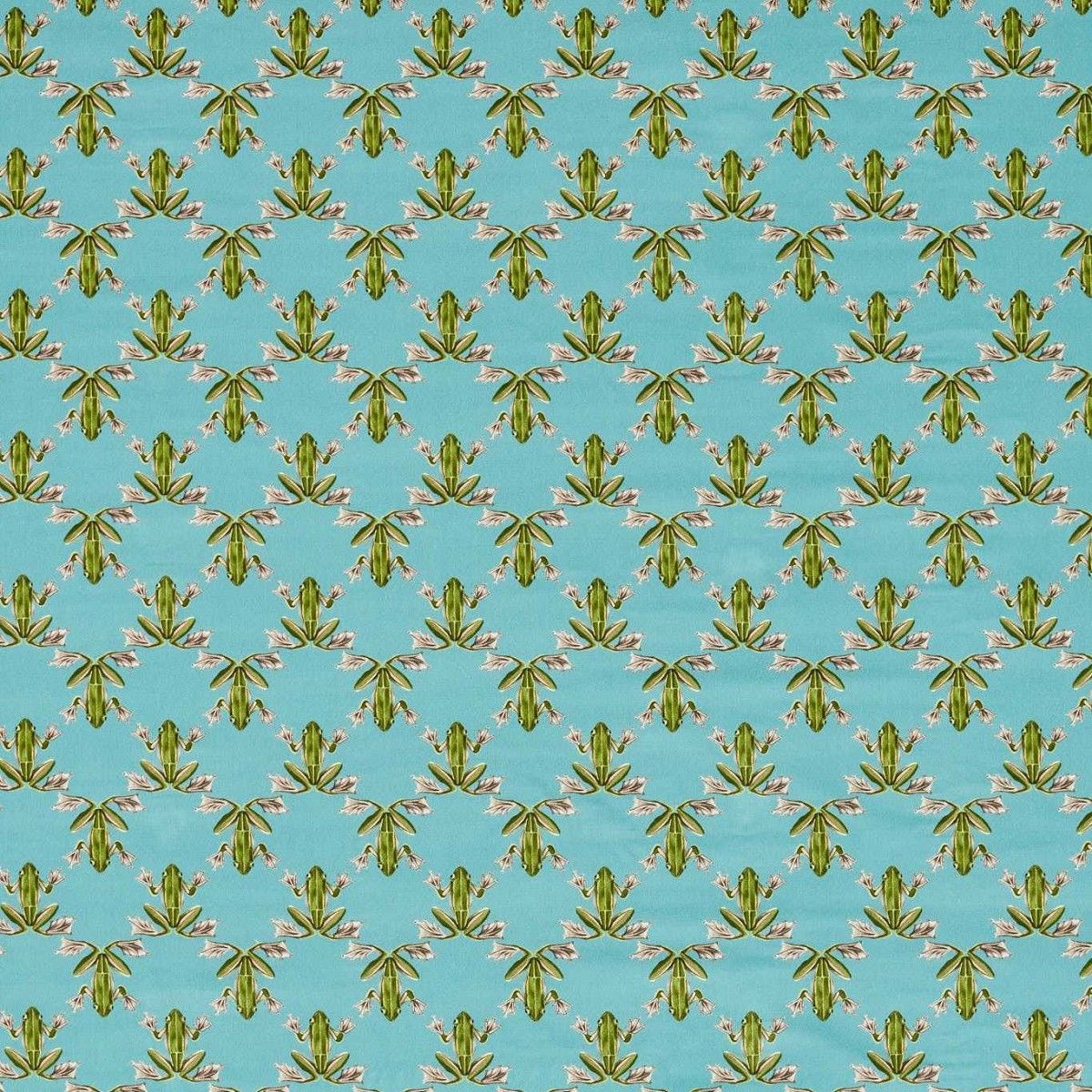 Wood Frog Velvet Azul/Forest Fabric by Harlequin