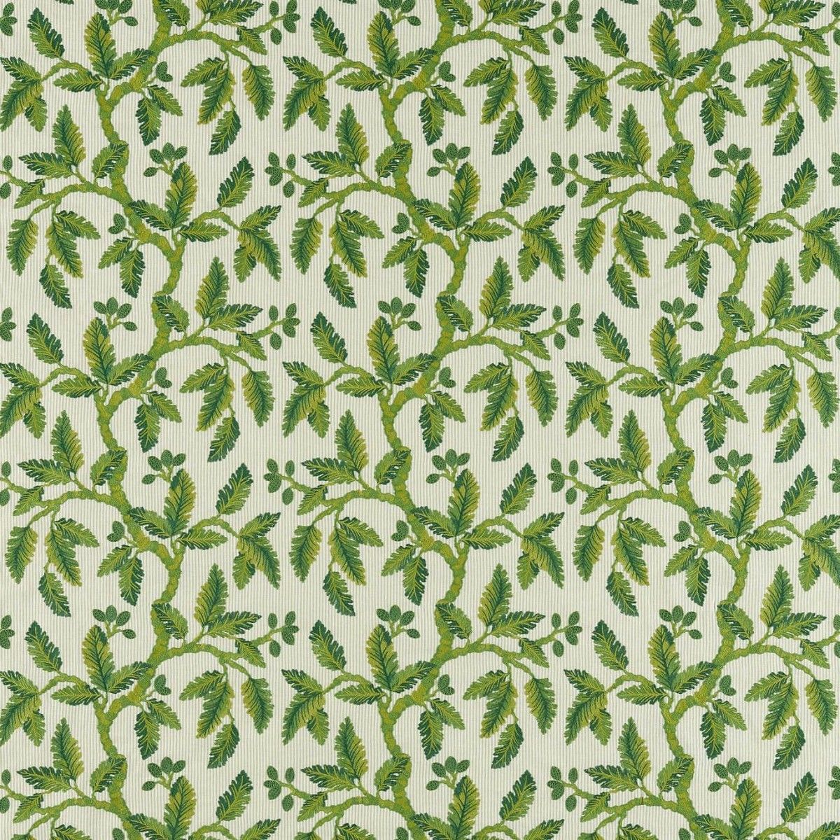 Oaknut Stripe Botanical Green Fabric by Sanderson