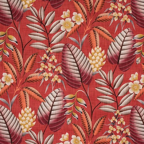 Dahlia Burnt Orange Fabric by Porter & Stone