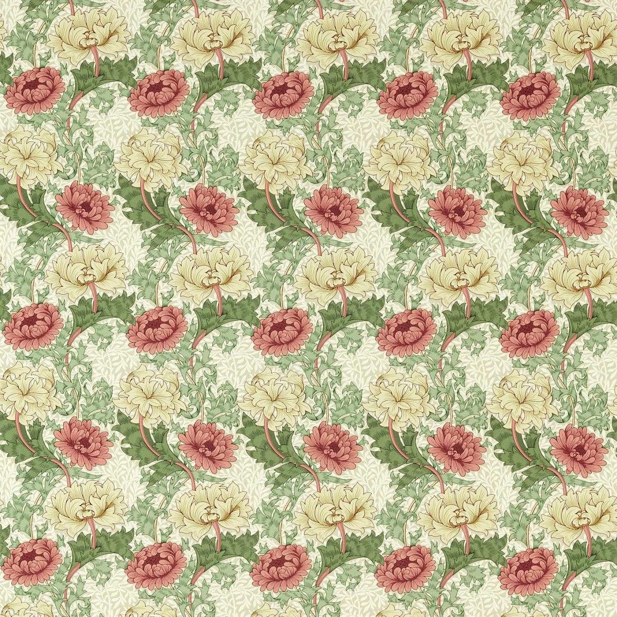 Chrysanthemum Outdoor Russet Fabric by William Morris & Co.