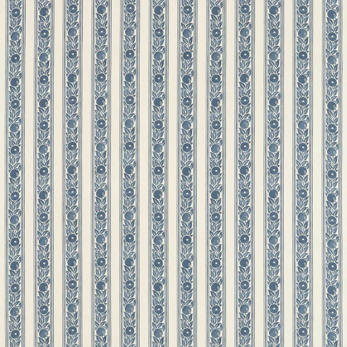 Fruit Stripe Outdoor Indigo Fabric by William Morris & Co.