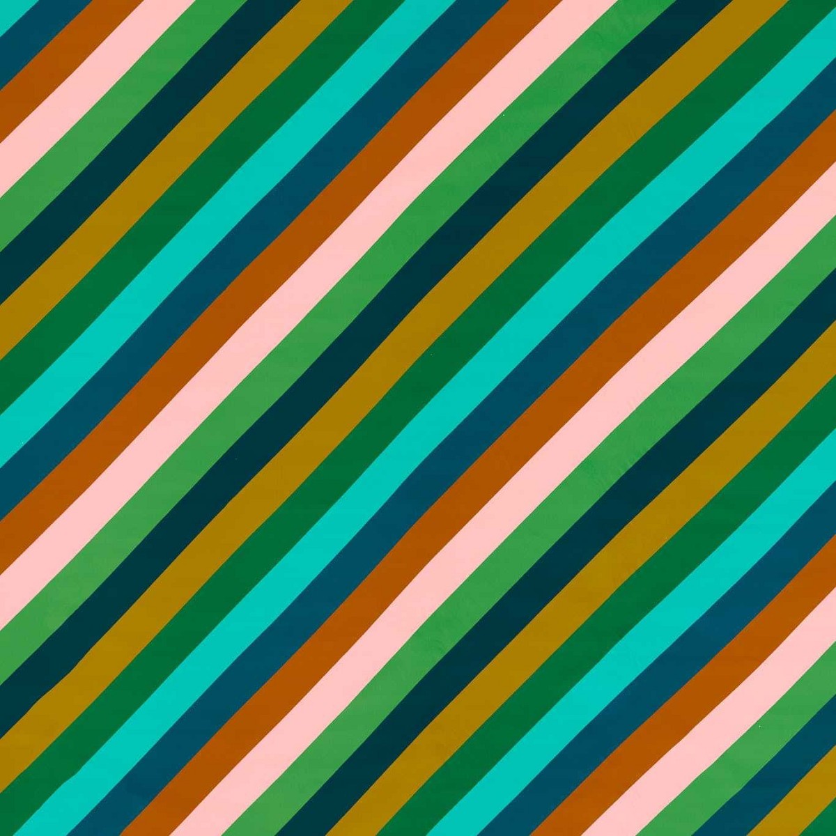 Sherbet Stripe Emerald/Amber/Rose Fabric by Harlequin