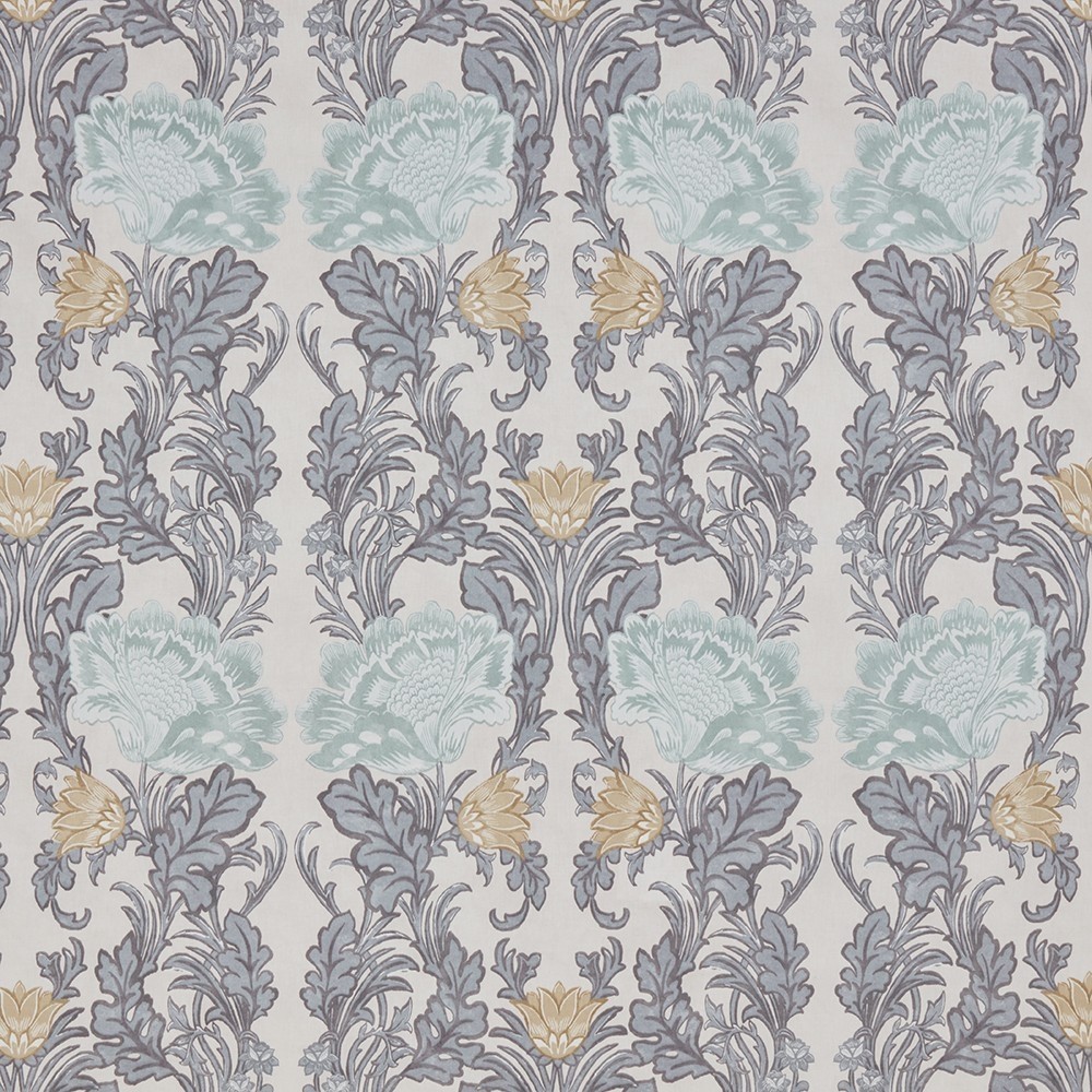 Morris VIII Chrome Fabric by Britannia Rose