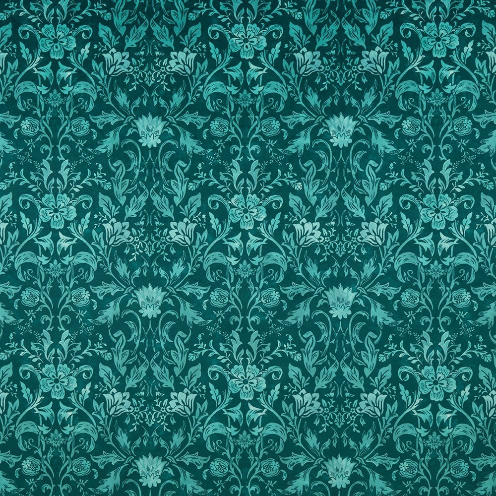 Morris XI Turquoise Fabric by Britannia Rose