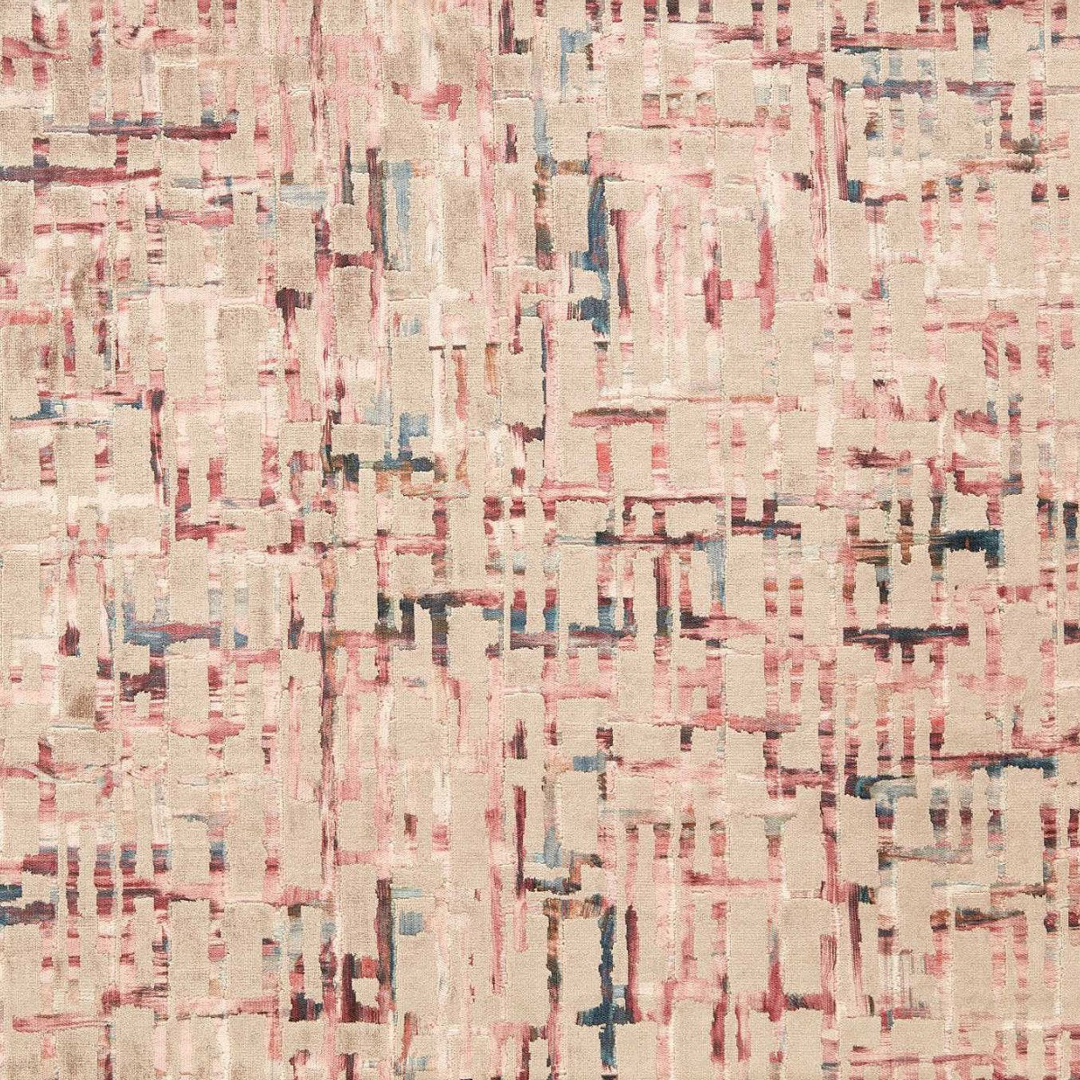 Quadrata Blush/Natural Fabric by Clarke & Clarke