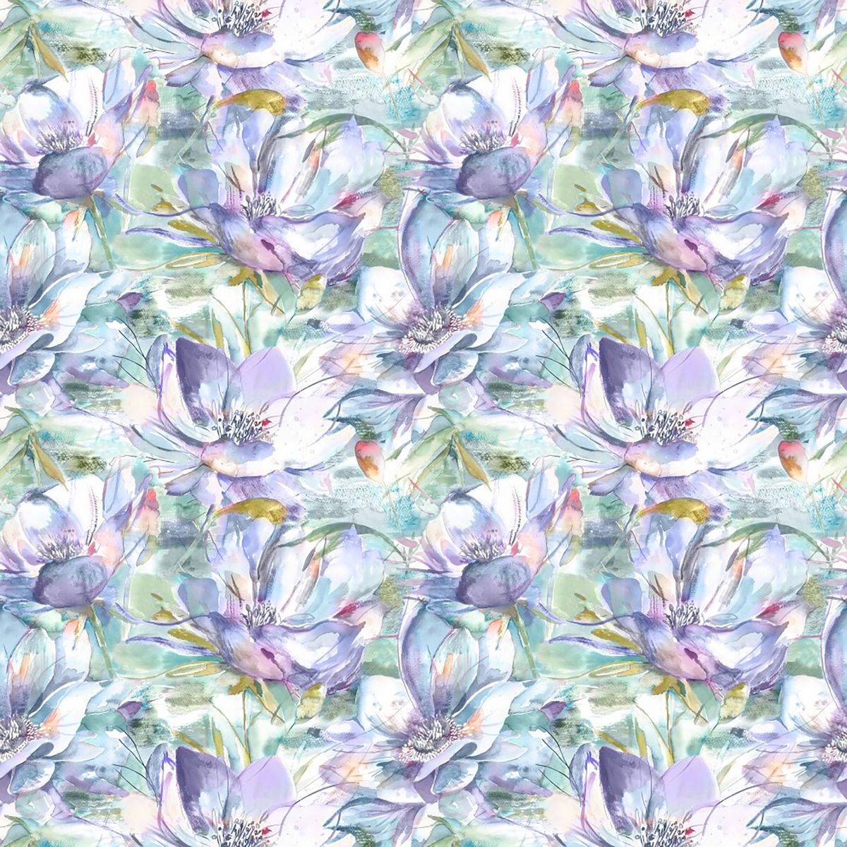 Dusky Blooms Fig Fabric by Voyage Maison