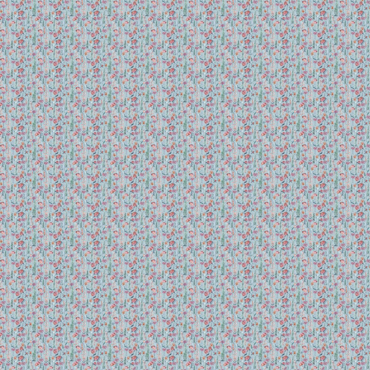 Florabunda Cotton Cornflower Fabric by Voyage Maison