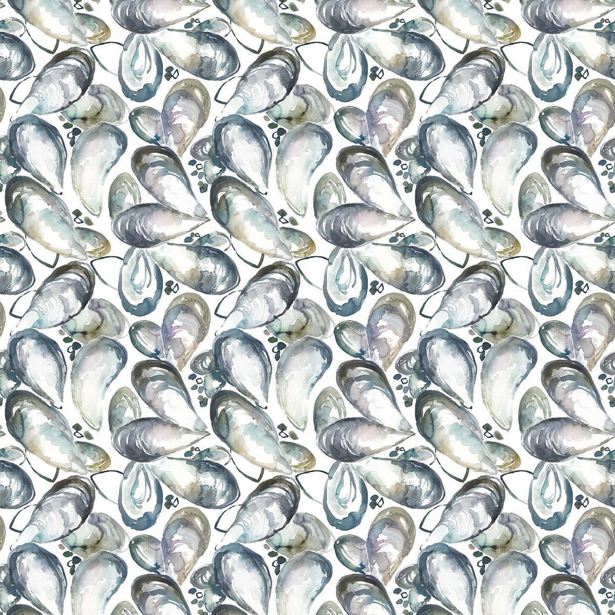 Mussel Shells Slate Fabric by Voyage Maison