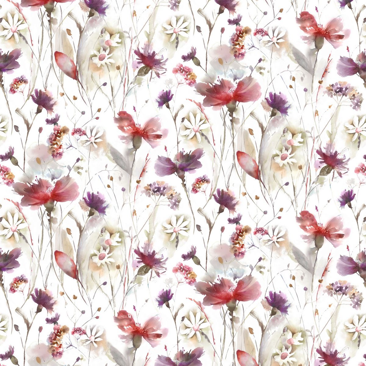 Olearia Satin Boysenberry Fabric by Voyage Maison