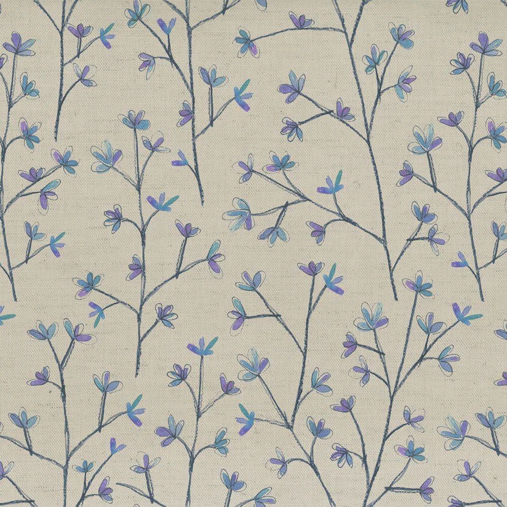 Ophelia Bluebell Linen Fabric by Voyage Maison