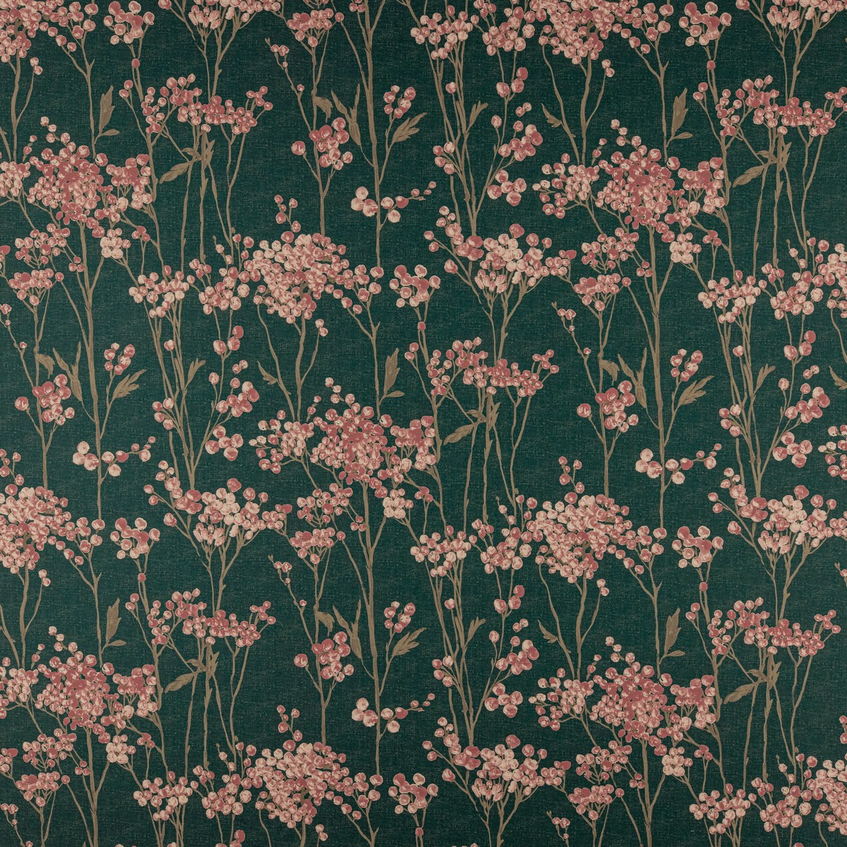 Hawthorn Peacock Fabric by Ashley Wilde